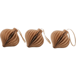 Eulenschnitt Papieranhänger 3er Set 7cm - braun