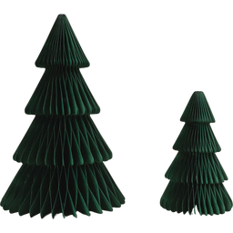 Donkergroene Papieren Dennenbomen - Set van 2 - 1 set