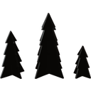 Eulenschnitt Árboles de Navidad, Set de 3 unidades - Negro