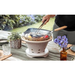 Denk Keramik Bratfeuer-Tischgrill mit Untersatz