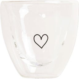 Bicchiere a Forma di Cuore in Vetro Doppia Parete - 100 ml