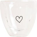 Vaso en Forma de Corazón de Doble Pared, 100 ml