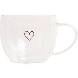 Taza de Cristal de Doble Pared - Corazón, 250 ml - 1 ud.