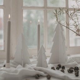 Eulenschnitt Dennenbomen - Set van 3 - Wit