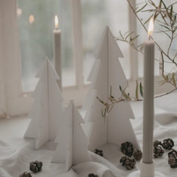 Eulenschnitt Dennenbomen - Set van 3 - Wit