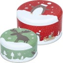 Gebäckdosen Set Weihnachtstiere klein & rund