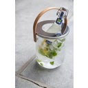 Lanterne en Verre avec Poignée en Bois Nature - 1 pcs