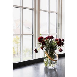 Lanterne en Verre avec Poignée en Bois Nature - 1 pcs