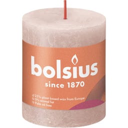 bolsius Candela Rustica 8/6,8 cm - rosa nebbioso