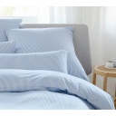 Bettwäsche-Set Mako-Satin Hamburger Streifen Blau