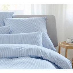 Bettwäsche-Set Mako-Satin Hamburger Streifen Blau