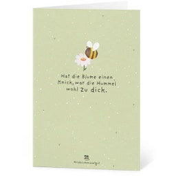 Seed Paper Greeting Card - Hat die Blumen einen Knick, war die Hummel wohl zu dick
