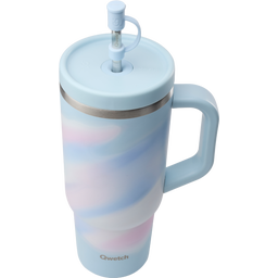 Qwetch Travel cup isotherme inox - Aura - 900ml - Pastel blue