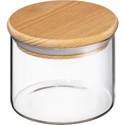 Zassenhaus Bocal en Verre avec Couvercle en Bois - 350 ml
