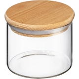 Contenitore in Vetro con Coperchio in Legno