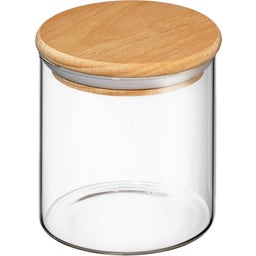 Zassenhaus Contenedor de Vidrio con Tapa de Madera - 600 ml