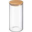 Steklena posoda za shranjevanje z lesenim pokrovom - 1300 ml