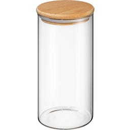 Steklena posoda za shranjevanje z lesenim pokrovom - 1300 ml