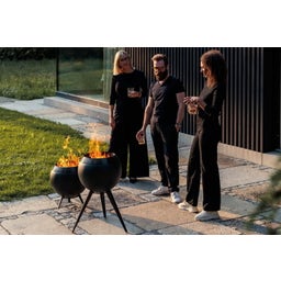 höfats MOON 45 Fire Bowl with High Base - All Black