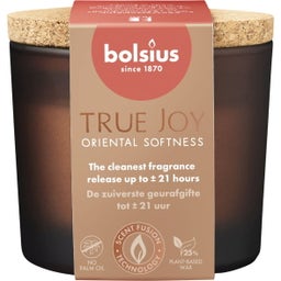 bolsius True Joy Scented Candle with a Cork Lid - Oriental Softness