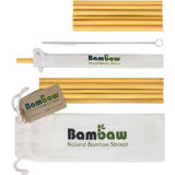Bambaw Bambus Trinkhalme mit Baumwollbeutel