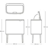 Bo Touch Bin 3 x 11 Liter met 3 Kunststof Inzetbakken