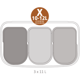 Pattumiera - Bo Touch Bin, 3 x 11 L con 3 Inserti in Plastica - Matt Steel Fingerprint Proof