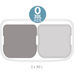 Bo Touch Bin 2 x 30 L con 2 Compartimentos de Plástico - Mineral Concrete Grey