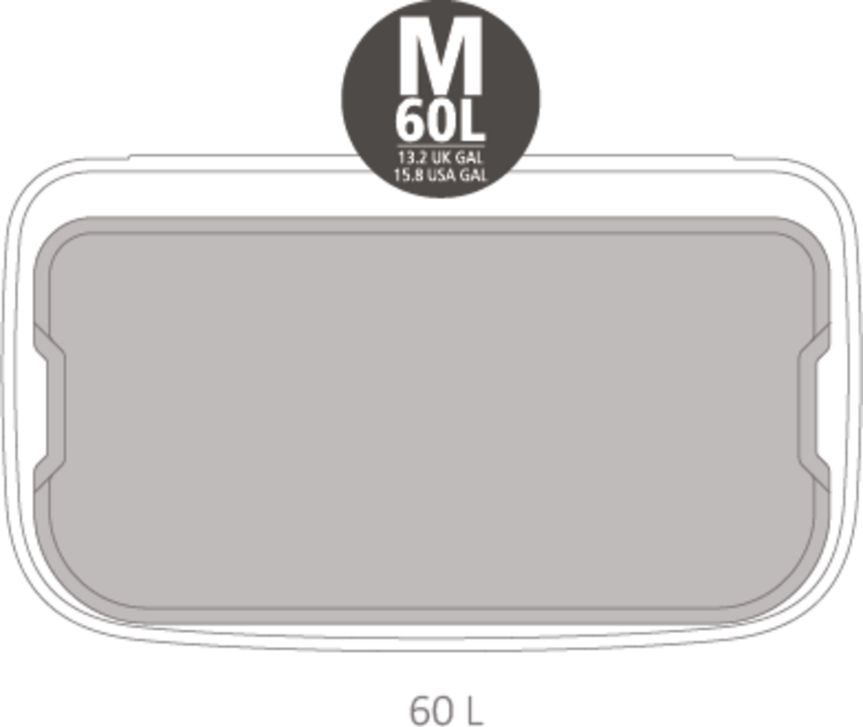 Bo Touch Bin 60 L mit 1 Kunststoffeinsatz - White