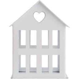 Eulenschnitt Metallhaus weiß - mini (8 x 8 x 12 cm)