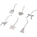 Eulenschnitt Weihnachtsbaum Anhänger Mix - 6er Set - silber
