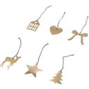 Eulenschnitt Weihnachtsbaum Anhänger Mix - 6er Set - gold