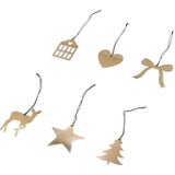 Eulenschnitt Weihnachtsbaum Anhänger Mix - 6er Set