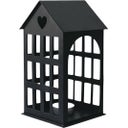 Eulenschnitt Metallhaus schwarz - mittel (11,5 x 11,5 x 20 cm)