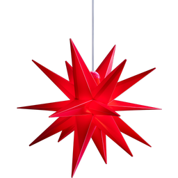 Stella 3D Pieghevole da Appendere 25 cm con Vano Batterie e Timer - Rosso
