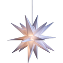 3D Foldable Hanging Star 25 cm with Battery Compartment & Timer, white