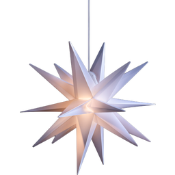 3D Foldable Hanging Star 25 cm with Battery Compartment & Timer - white