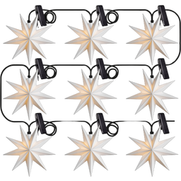 Ghirlanda con 9 Stelle a 9 Punte con Trasformatore e Timer Ø 11 cm - 1 pz.