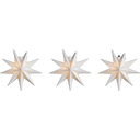 3er Fenstersternkette 9 Zacken mit Batteriefach & Timer ⌀ 11cm