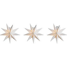 3er Fenstersternkette 9 Zacken mit Batteriefach & Timer ⌀ 11cm