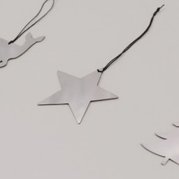 Eulenschnitt Weihnachtsbaum Anhänger Mix - 6er Set - silber