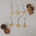 Eulenschnitt Weihnachtsbaum Anhänger Mix - 6er Set - gold