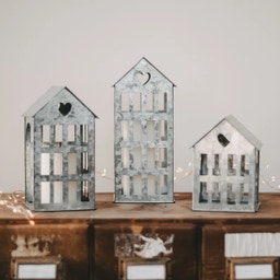 Eulenschnitt Metallhaus silber