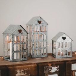 Eulenschnitt Metallhaus silber