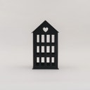 Eulenschnitt Metallhaus schwarz - mittel (11,5 x 11,5 x 20 cm)