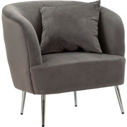 Mauro Ferretti Sessel silberfarben mit Kissen - 1 Stk