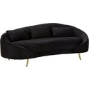 Mauro Ferretti 3-Sitzer-Sofa Oslo mit Kissen, Schwarz - 1 Stk