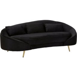Mauro Ferretti 3-Sitzer-Sofa Oslo mit Kissen, Schwarz - 1 Stk
