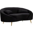 Mauro Ferretti 2-Sitzer-Sofa Oslo mit Kissen, Schwarz - 1 Stk