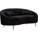 Mauro Ferretti 2-Sitzer-Sofa Oslo mit Kissen, Schwarz